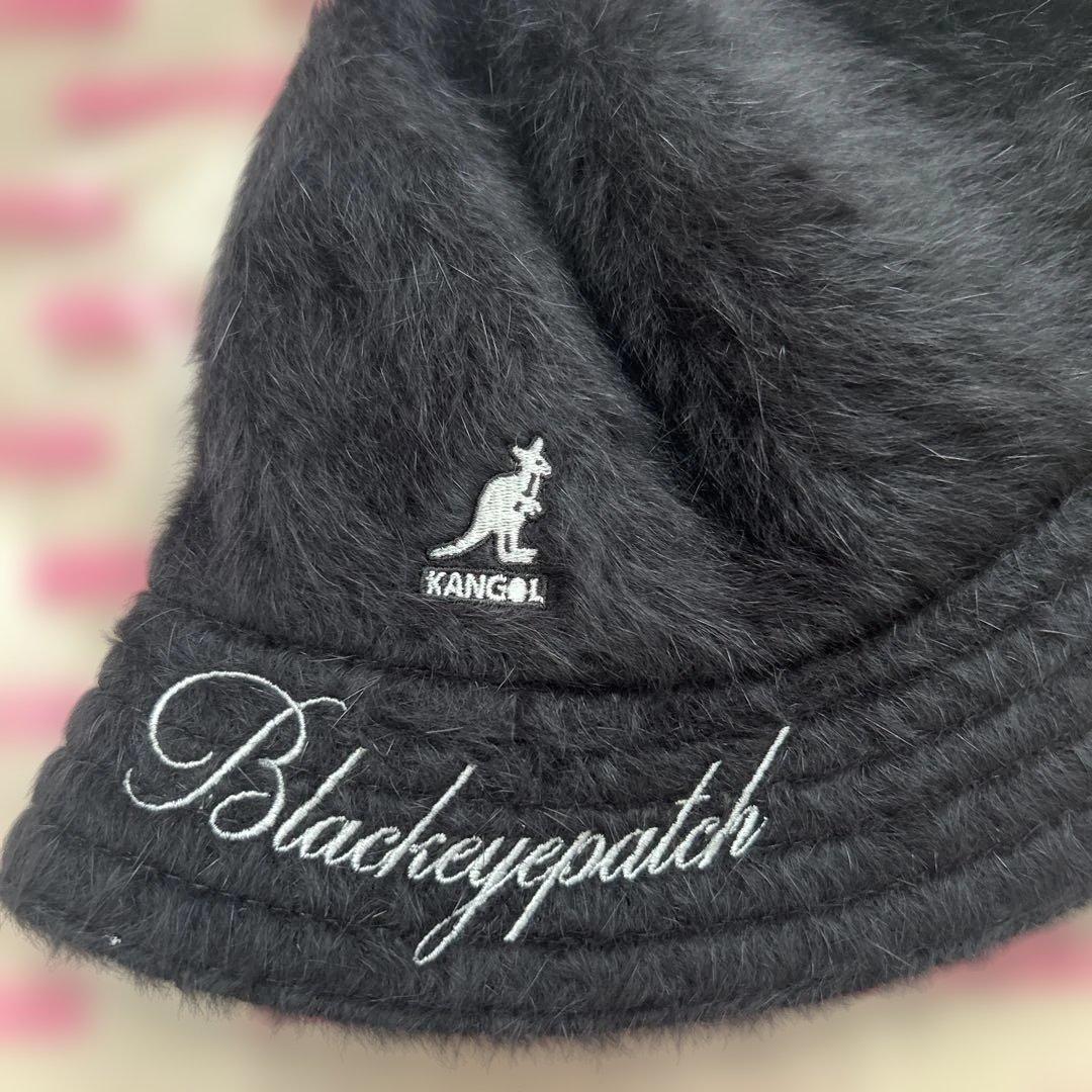 black eye patch KANGOL ファー　HAT BLACK