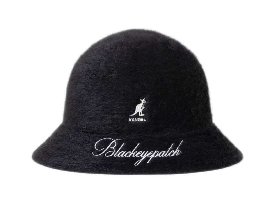 black eye patch KANGOL ファー　HAT BLACK
