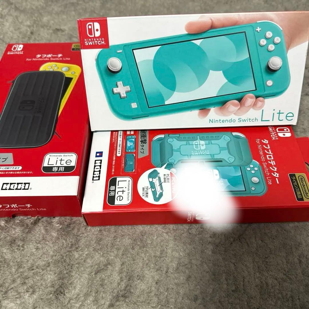 Nintendo Switch Lite ターコイズ 本体ケース、ポーチ　セット