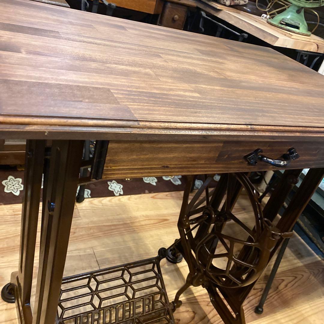 アンティークミシン脚テーブル