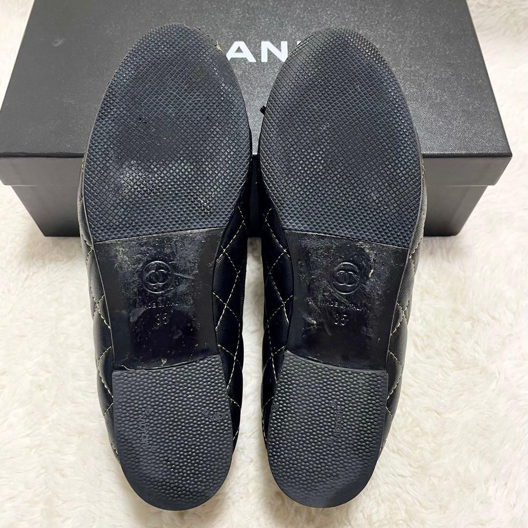 箱保存袋付き CHANEL シャネル ココマーク マトラッセ フラットパンプス