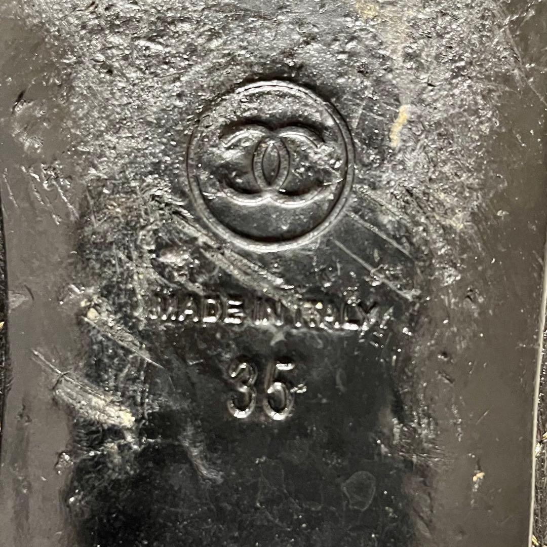 箱保存袋付き CHANEL シャネル ココマーク マトラッセ フラットパンプス