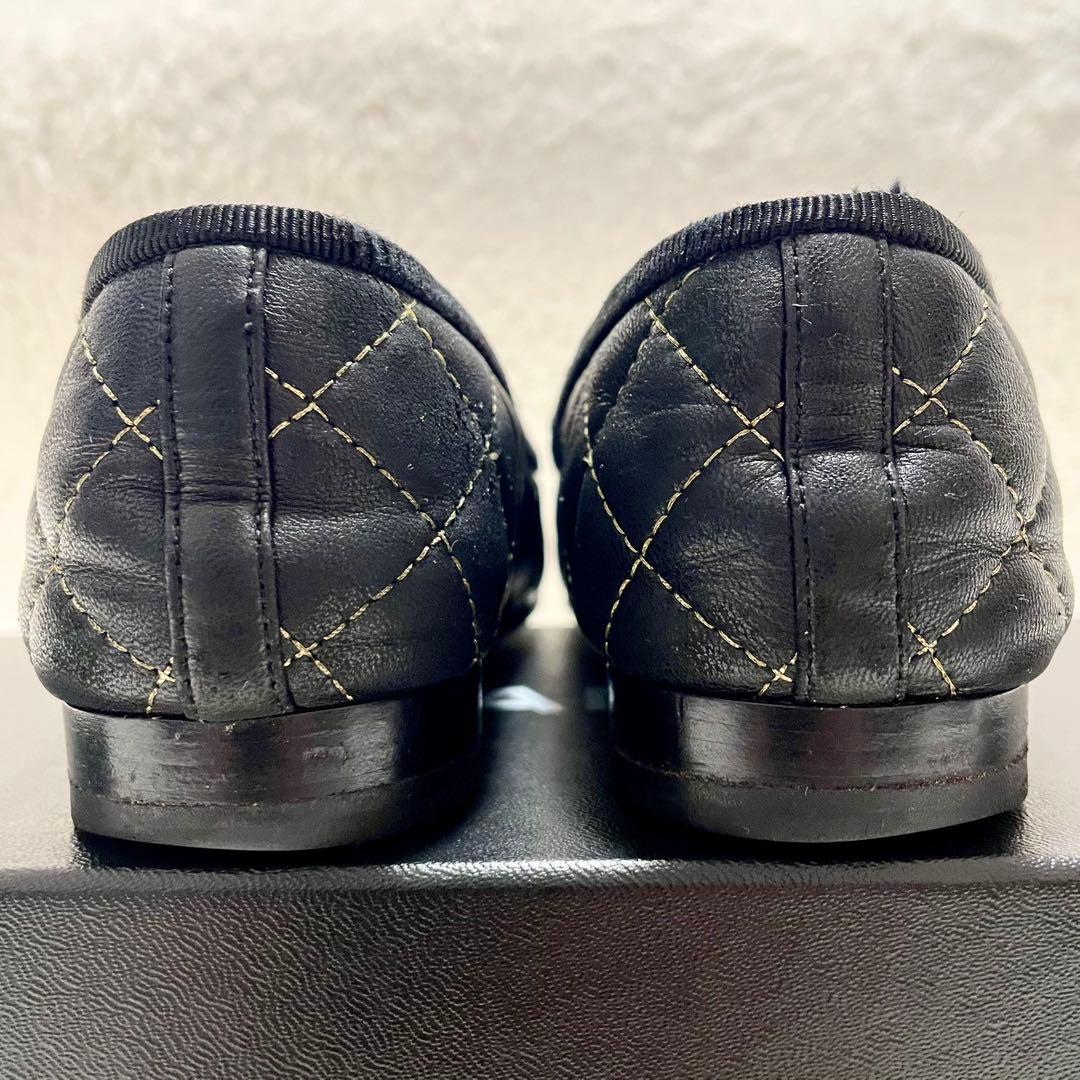 箱保存袋付き CHANEL シャネル ココマーク マトラッセ フラットパンプス