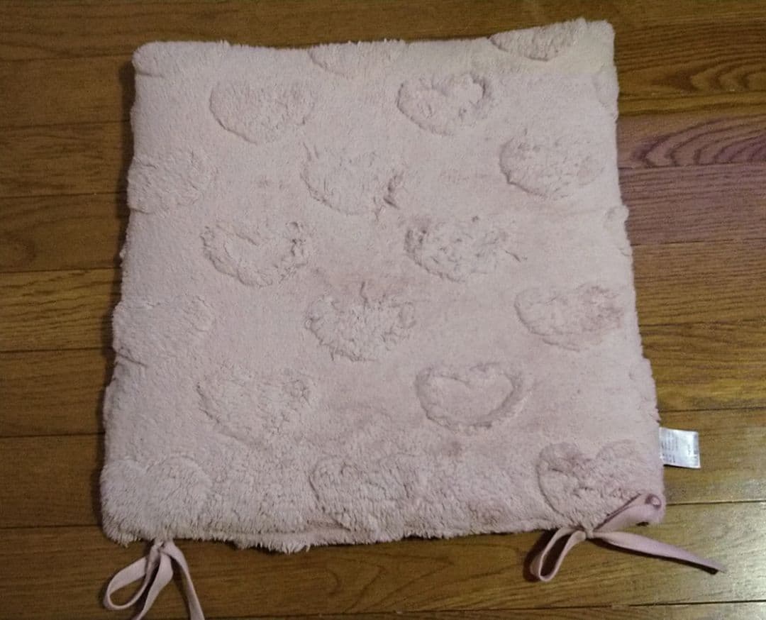 ハート模様 フリースクッション ピンク