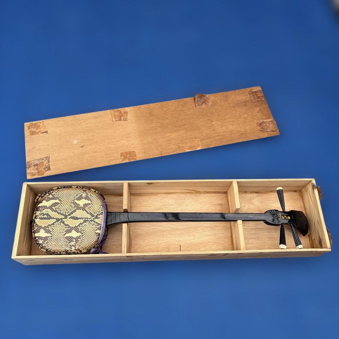 C015 三線　蛇革　蛇皮　※人工ではないとは思いますが判断できません