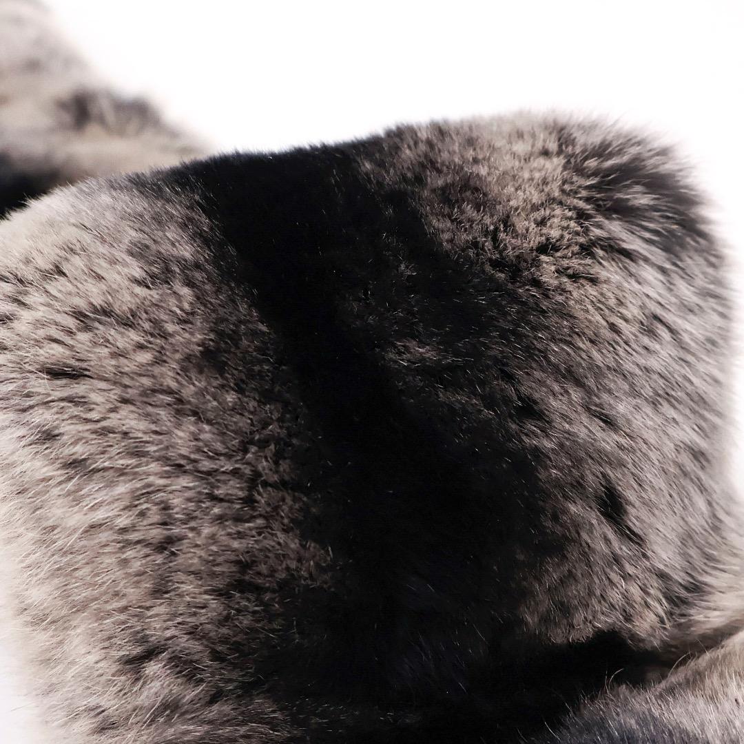 H4196-30◾️フルラ　リボン付ファーティペット　マフラー　ラビットファー