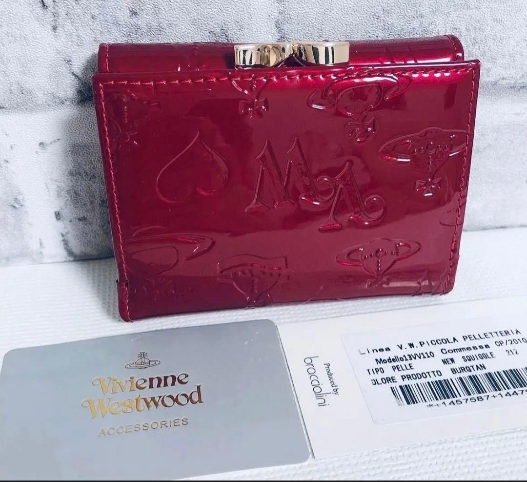 【新品 未使用】VivienneWestwood 折り財布 エナメル レッド