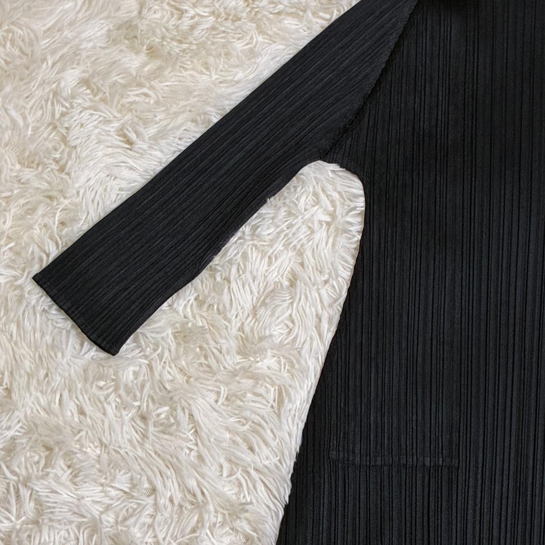 【美品】ISSEI MIYAKE　プリーツプリーズ　7分袖ワンピース　大きめ