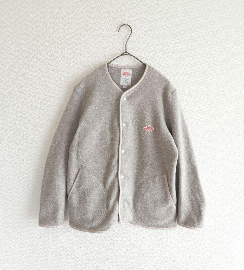 DANTON　ダントン　ノーカラーフリースジャケット　マーブル　36