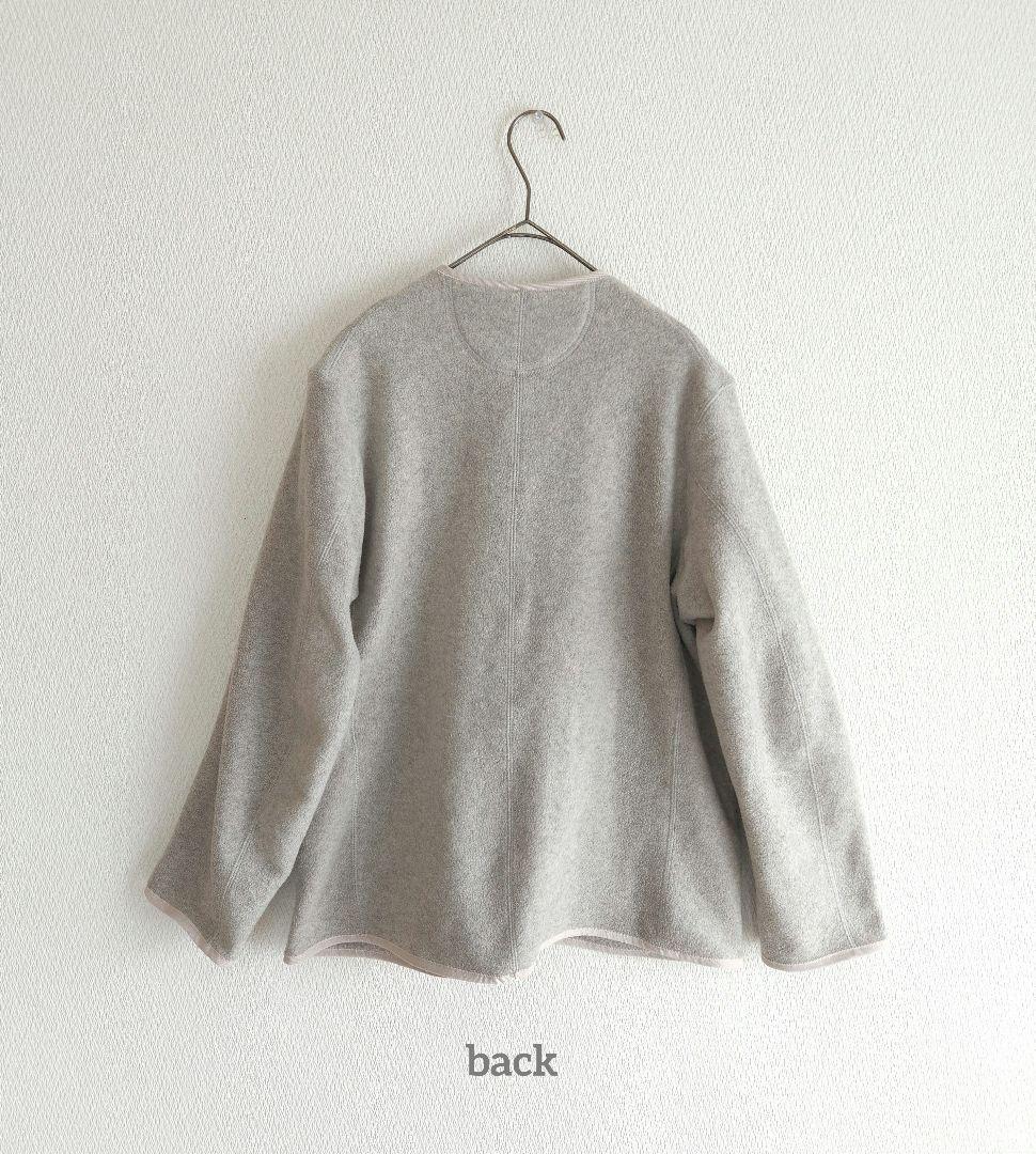 DANTON　ダントン　ノーカラーフリースジャケット　マーブル　36