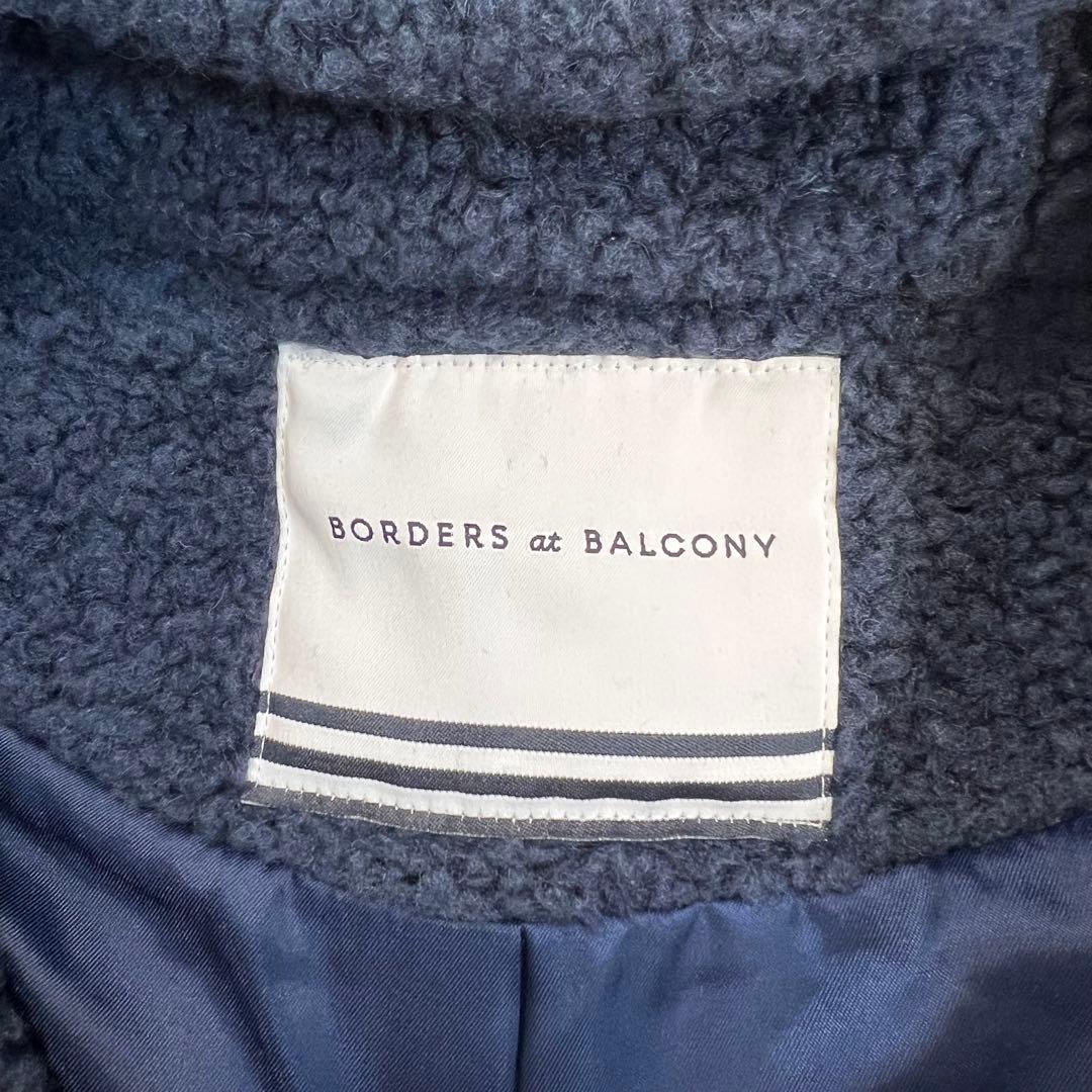美品♡ボーダーズアットバルコニー　パフスリーブボアコート　ロンクコート　ネイビー