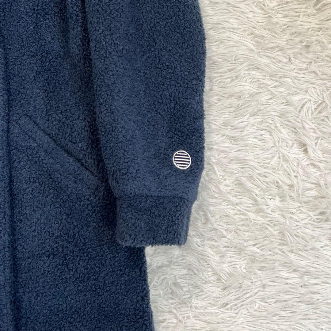 美品♡ボーダーズアットバルコニー　パフスリーブボアコート　ロンクコート　ネイビー