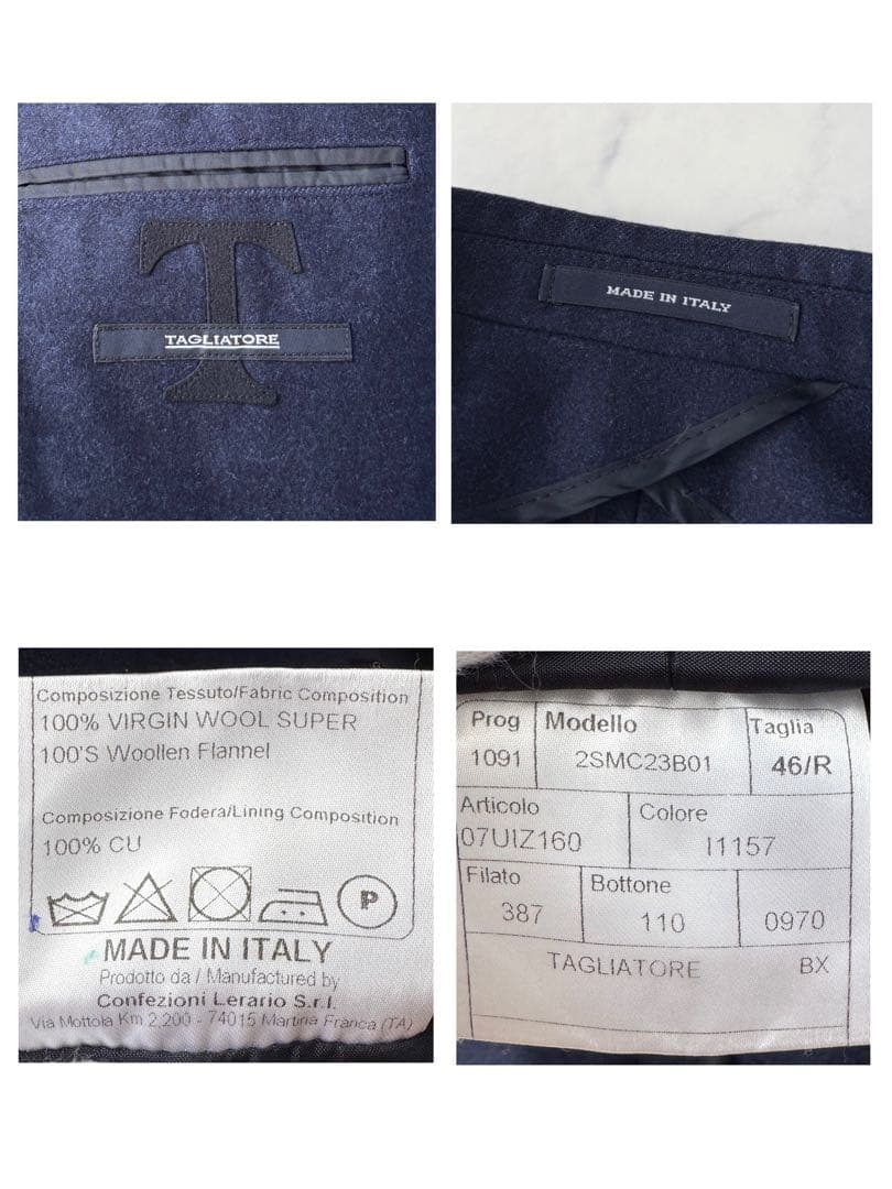 TAGLIATORE タリアトーレ セットアップ スーツ ネイビー 46 M