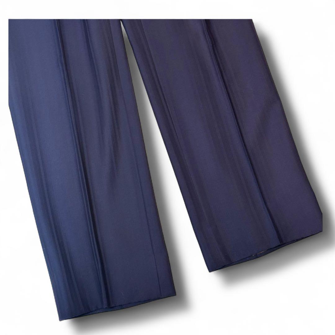 美品 バレンシアガ ダブルブレストスーツ セットアップ ウール 紺 ストライプ