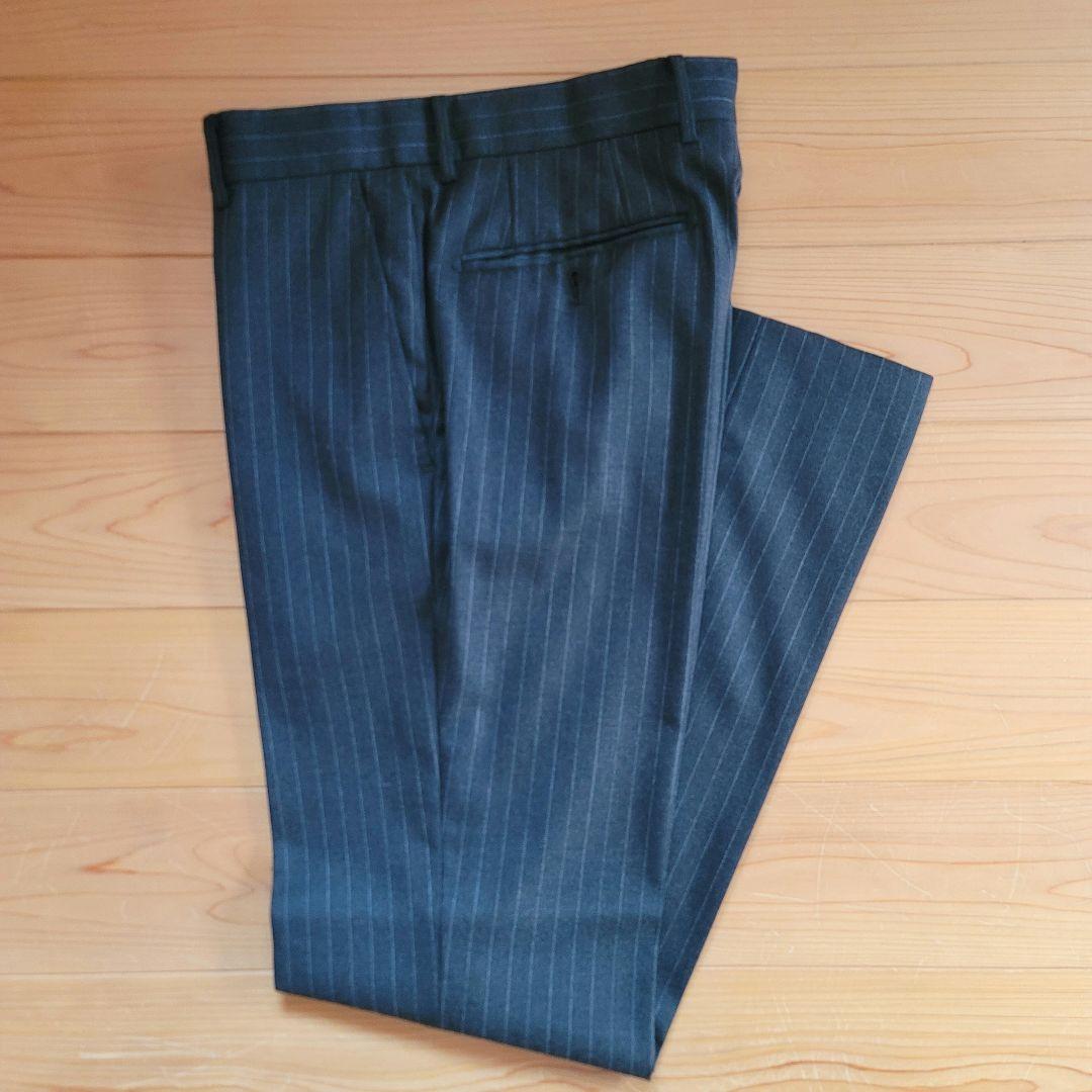 BEAMS ストライプ ダークグレー スーツ 3ピース サイズ44