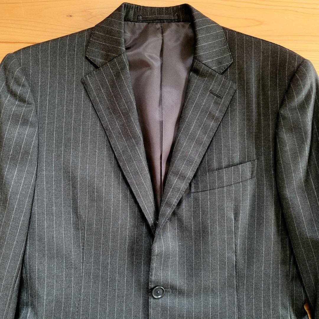 BEAMS ストライプ ダークグレー スーツ 3ピース サイズ44