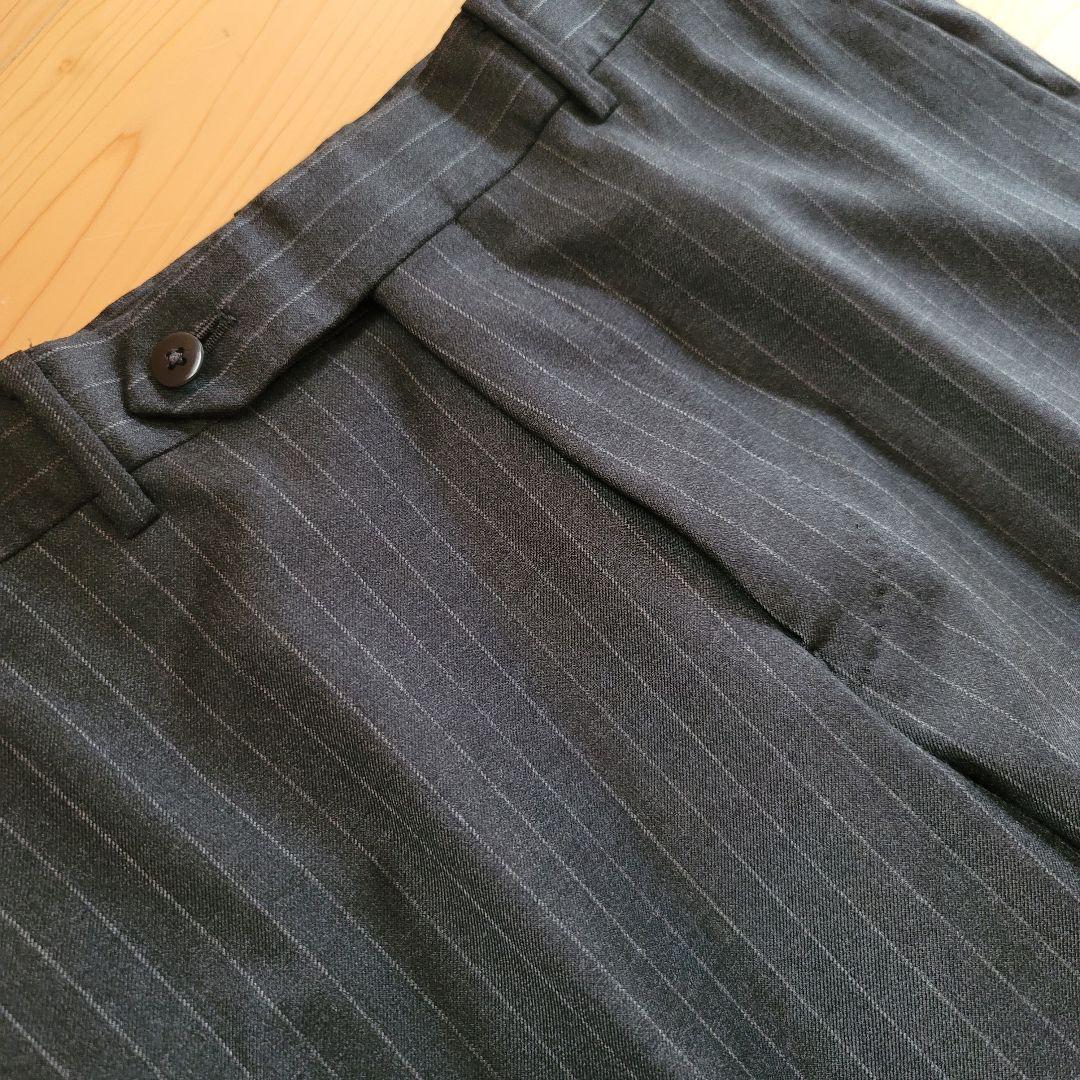 BEAMS ストライプ ダークグレー スーツ 3ピース サイズ44