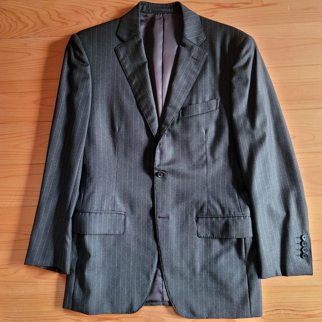 BEAMS ストライプ ダークグレー スーツ 3ピース サイズ44