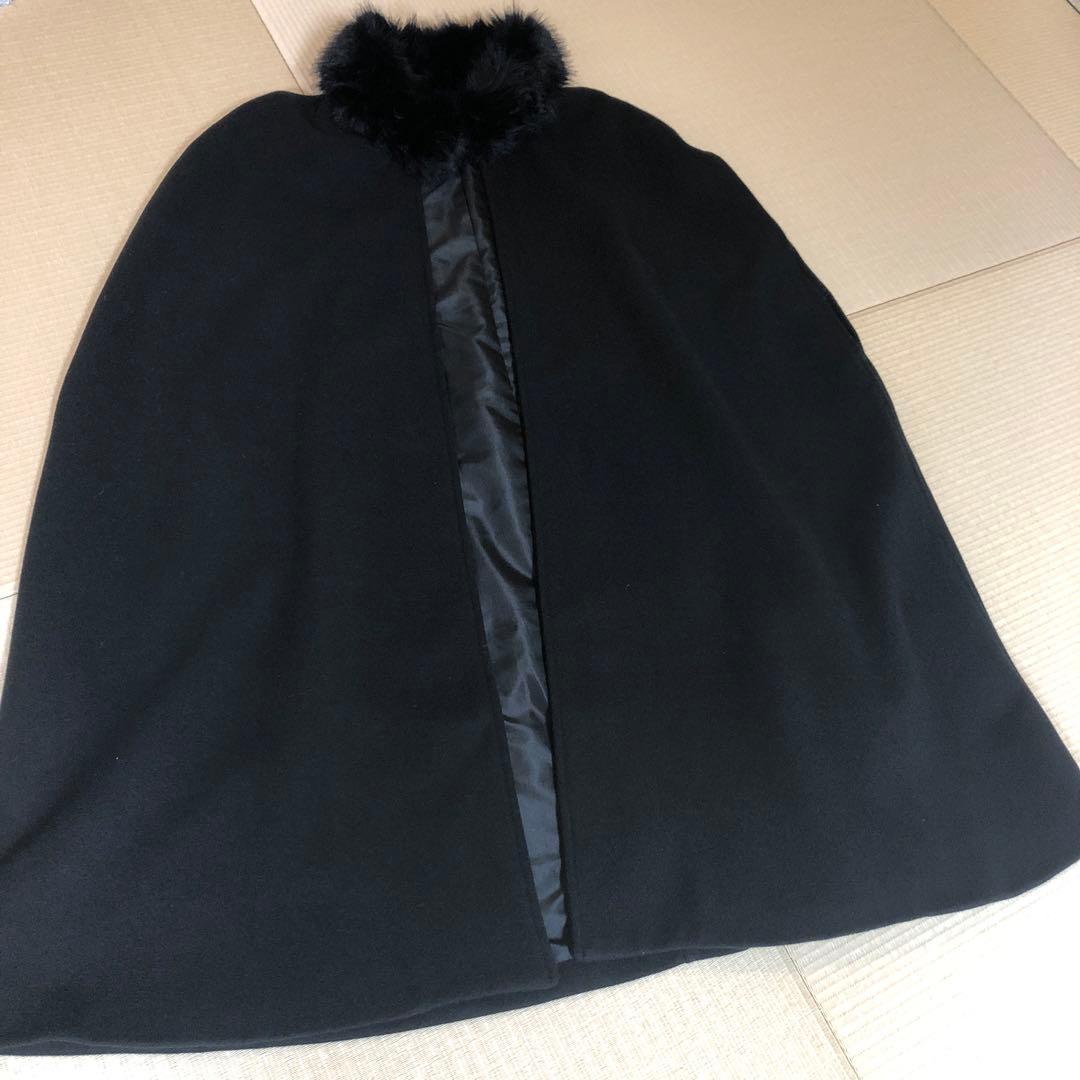 美品❣️フェイクファーケープコート