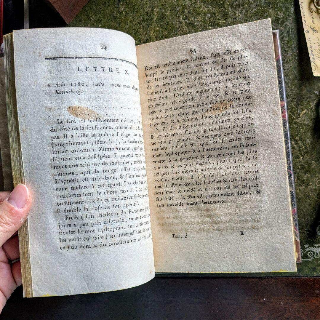 1789年　思わず手袋で触りたくなる♪ベルリン宮廷秘史アンティーク本２冊古書洋書