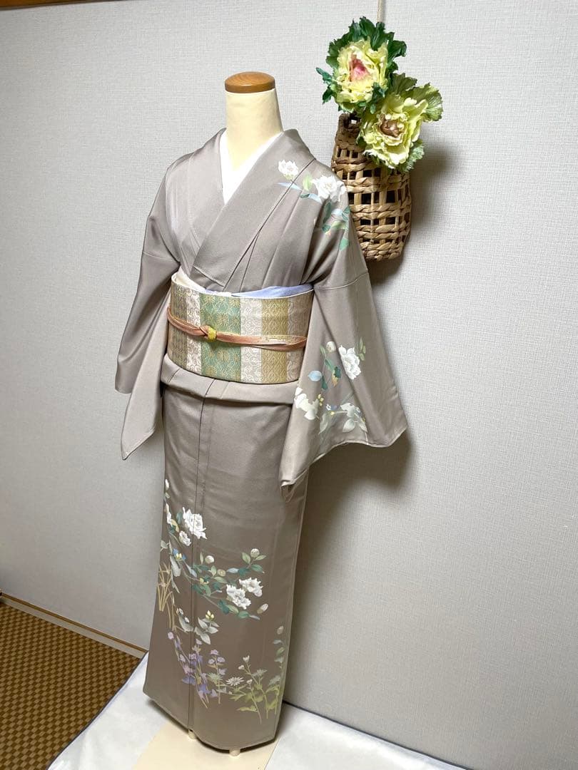 ♣️訳ありお値打ち　未使用　作家もの正絹　袷　友禅訪問着　身丈（肩から）159㎝