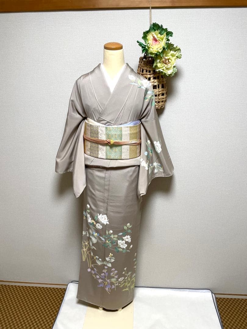 ♣️訳ありお値打ち　未使用　作家もの正絹　袷　友禅訪問着　身丈（肩から）159㎝