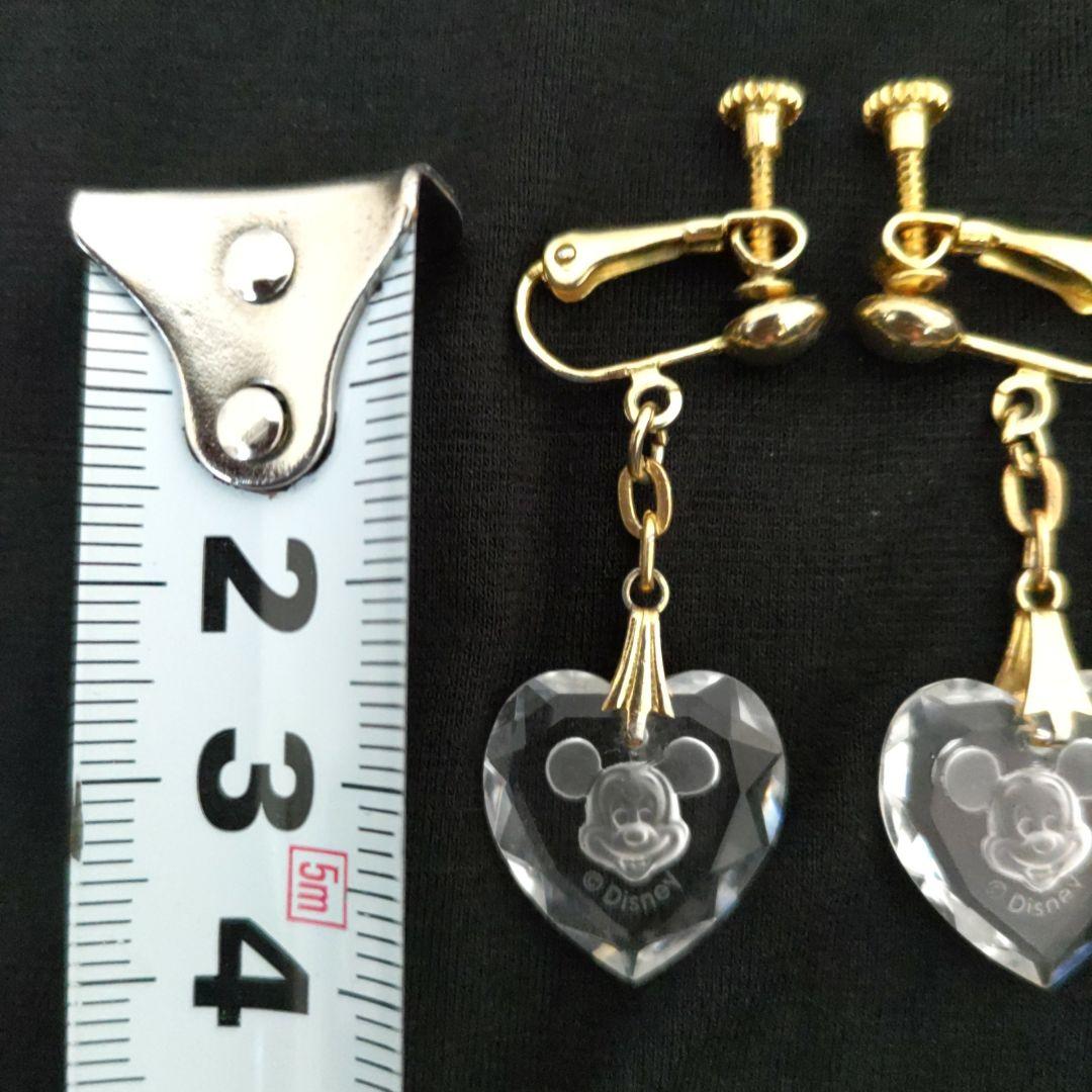 【希少・未使用品】ミッキー&ミニー ハート型クリスタル ネックレス・イヤリング