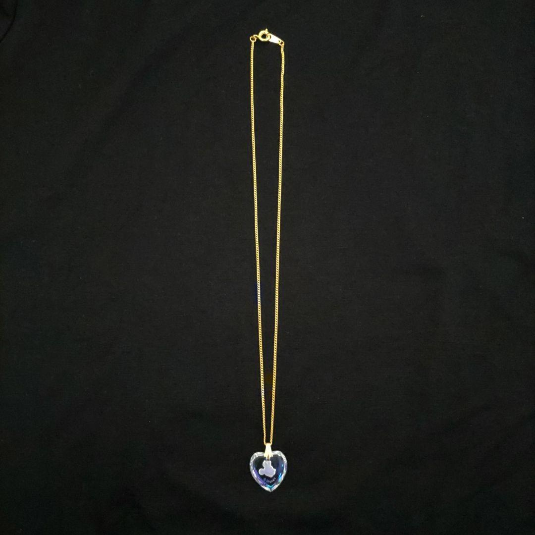 【希少・未使用品】ミッキー&ミニー ハート型クリスタル ネックレス・イヤリング