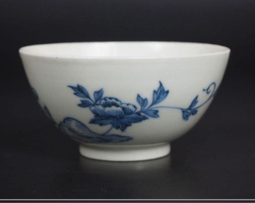 送料無料　江戸時代　青華染付蓋付茶碗2客　径7.8ｃｍ　小振り・極珍品