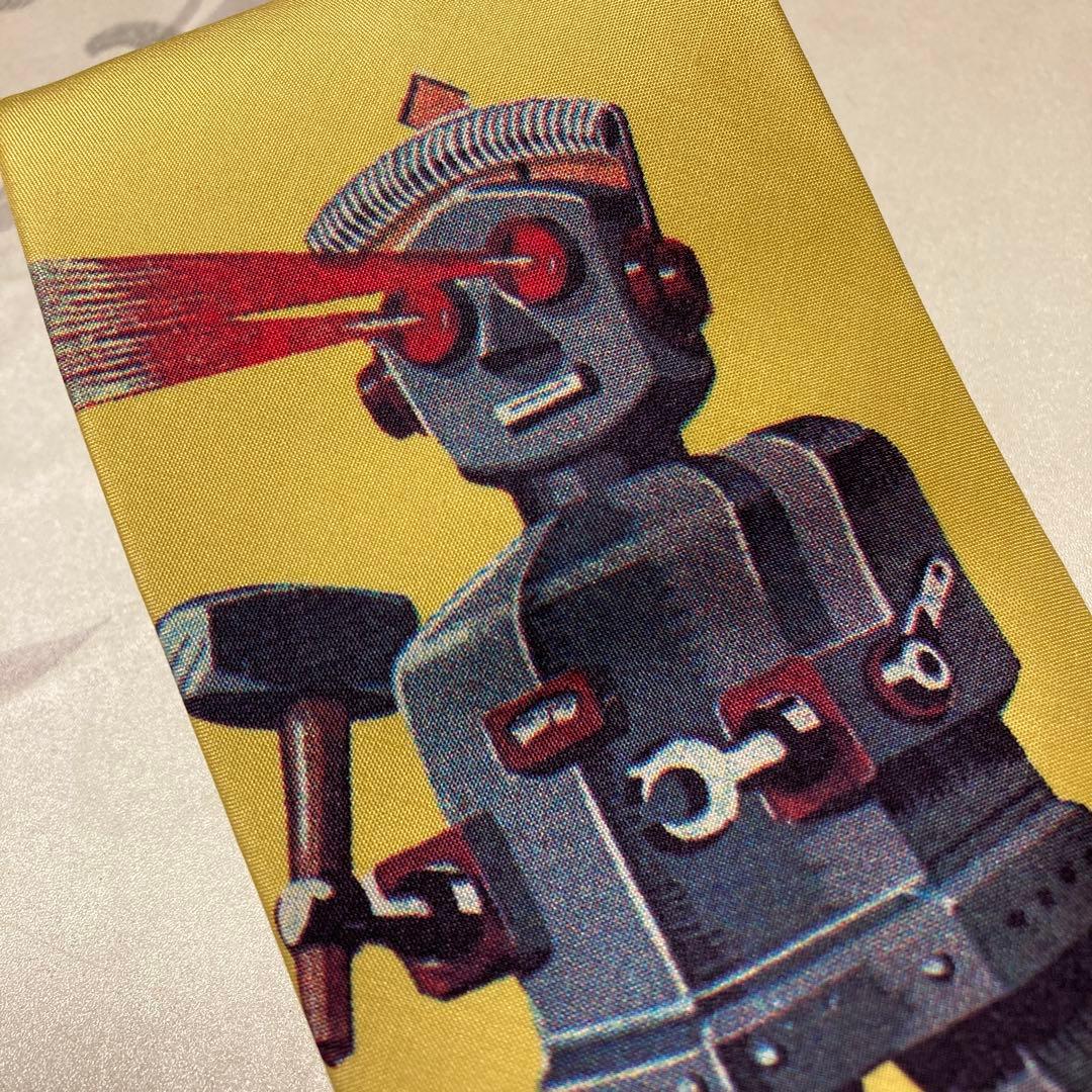 YOHJI YAMAMOTOヨウジヤマモト　ブリキ　ロボット柄　ネクタイ　シルク