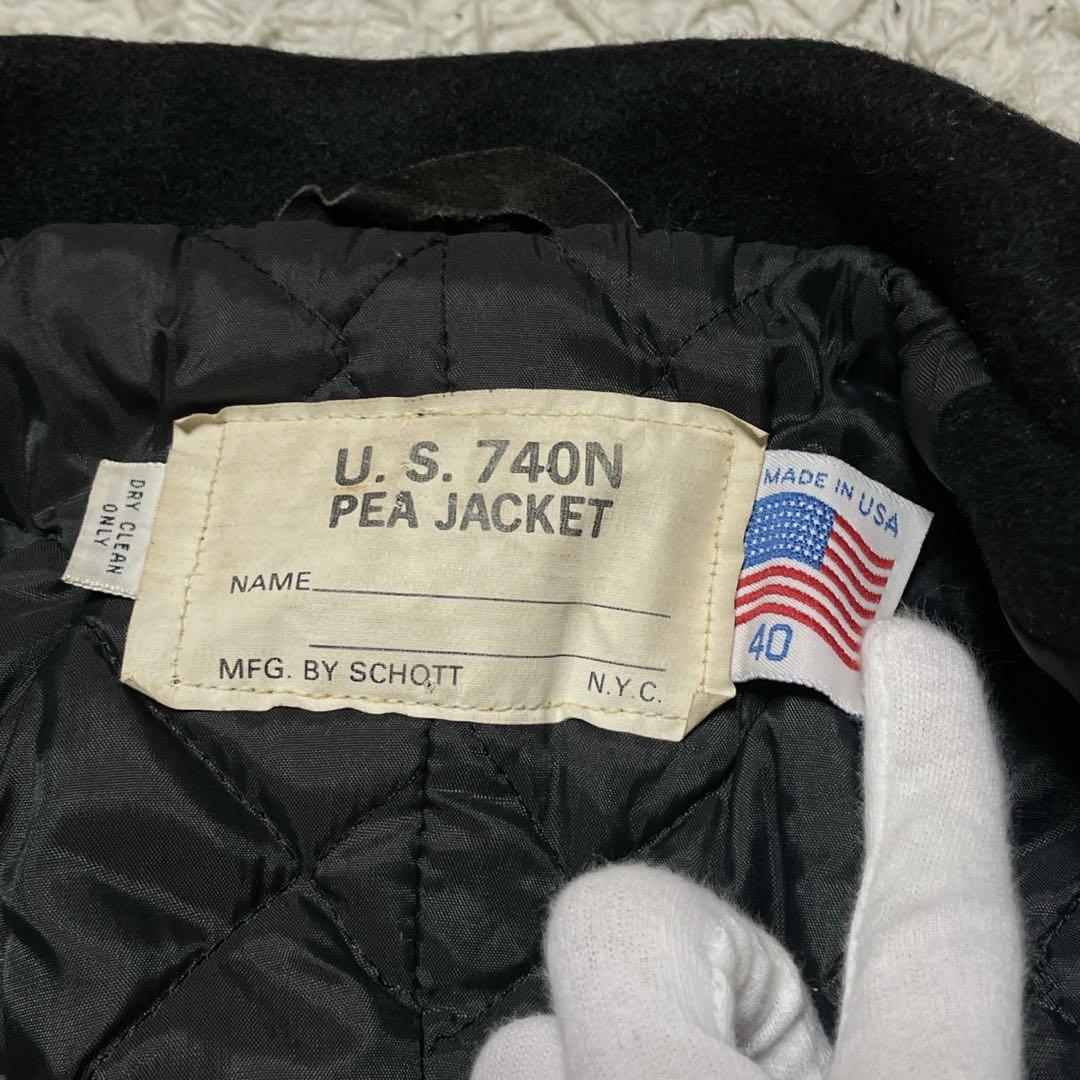 【美品】SCHOTT USA Pコート ブラック メンズ アウター キルティング