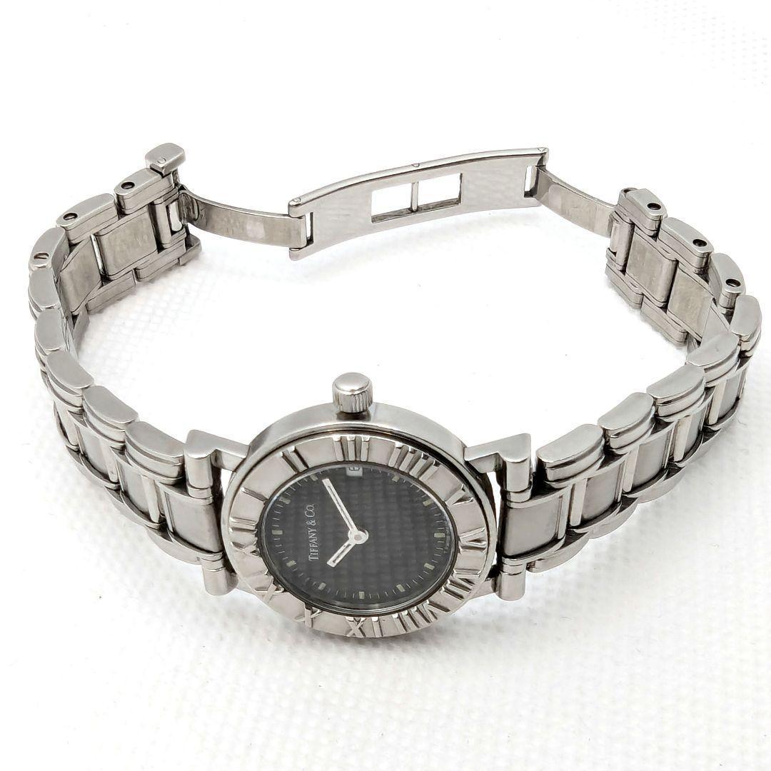 【新品電池交換済み】TIFFANY アトラス ブラック文字盤 腕時計