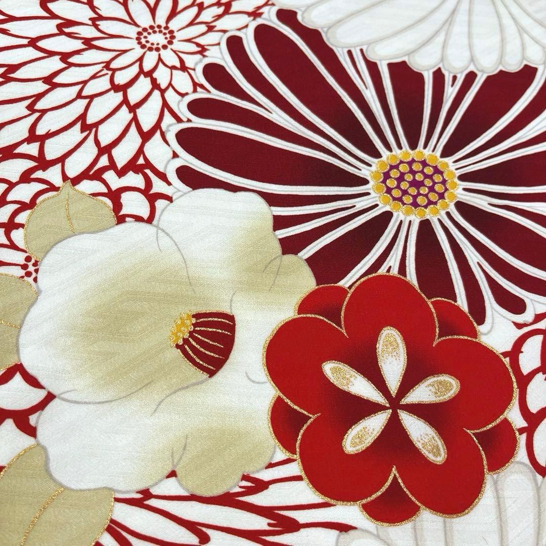ジュニア卒業式着物 菊椿赤 十三参り着物 袴下着物 【九重】
