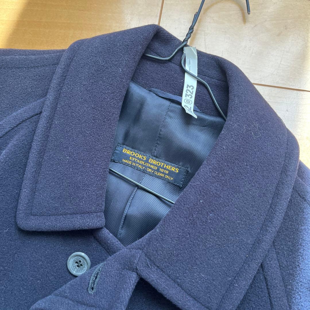 BROOKS BROTHERS ネイビー ウールロングコート