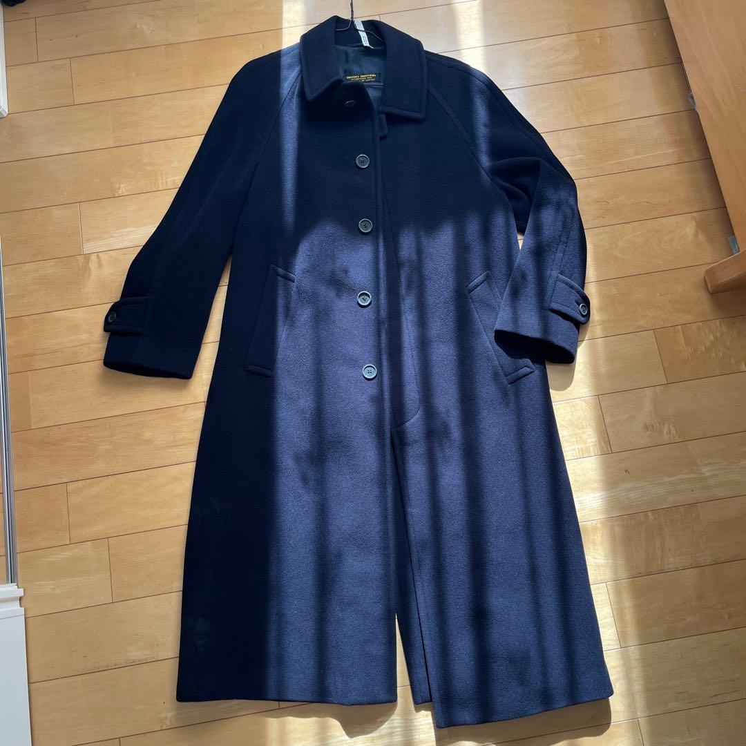 BROOKS BROTHERS ネイビー ウールロングコート