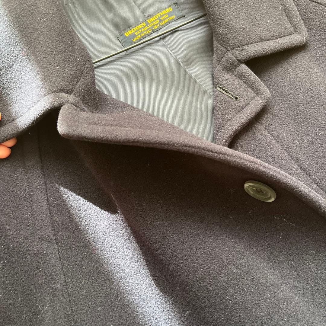 BROOKS BROTHERS ネイビー ウールロングコート