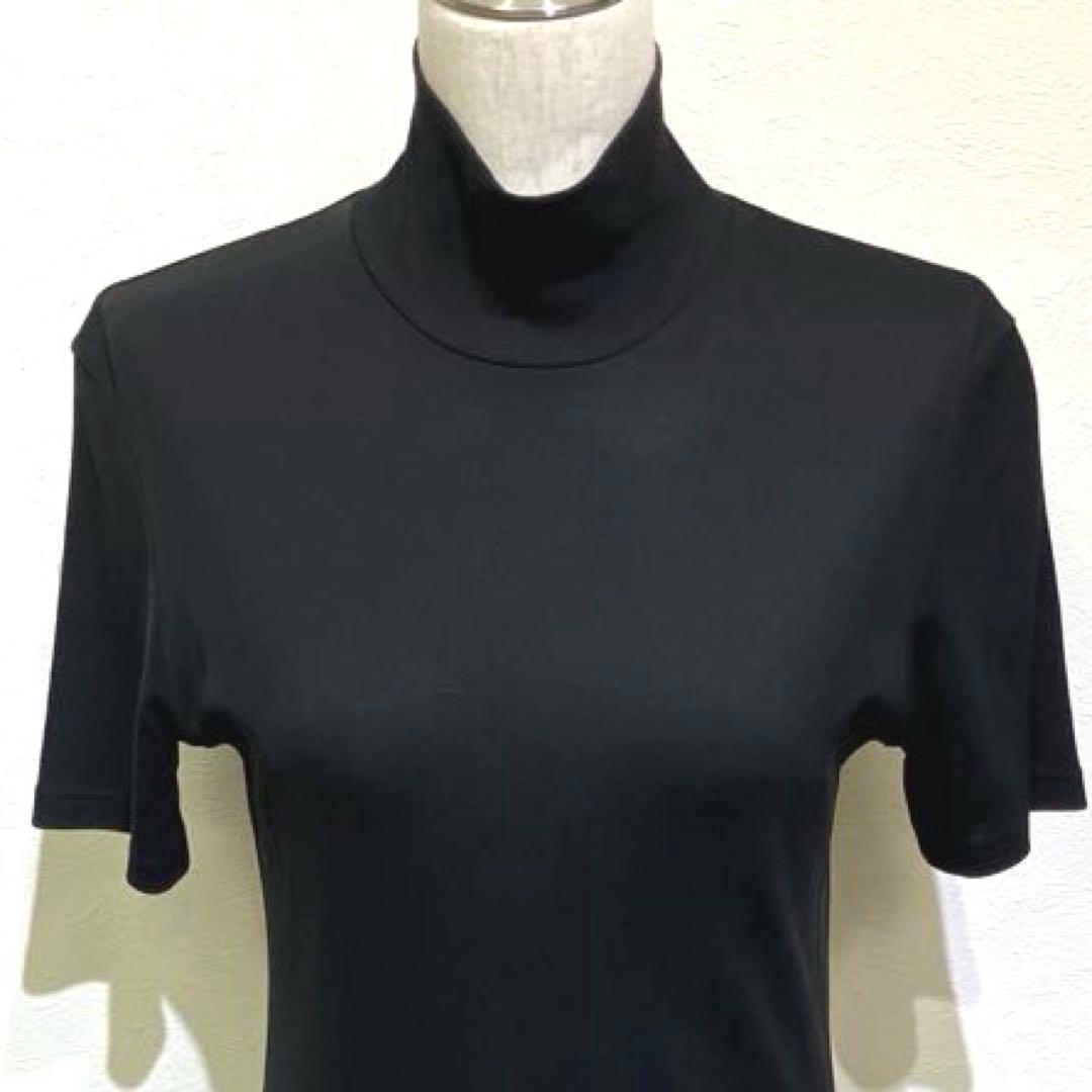 ヨウジヤマモト　ブラックハイネックロングワンピース　裏地スカート付　美シルエット