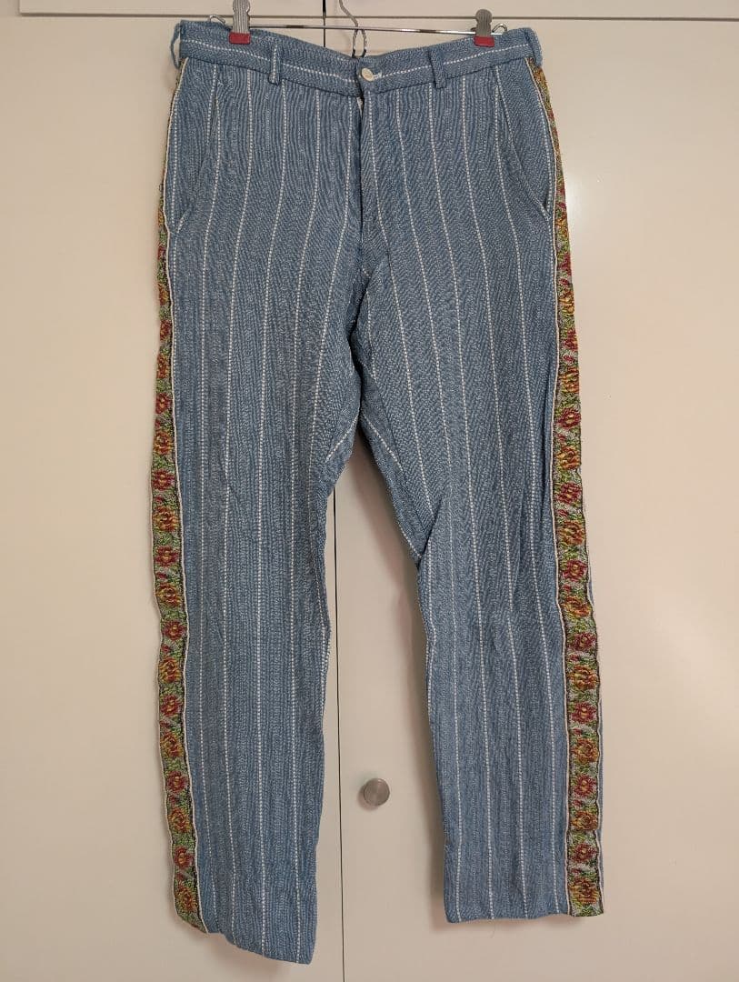 コムデギャルソンオム Mサイズ ストライプスラックス サイドゴブラン