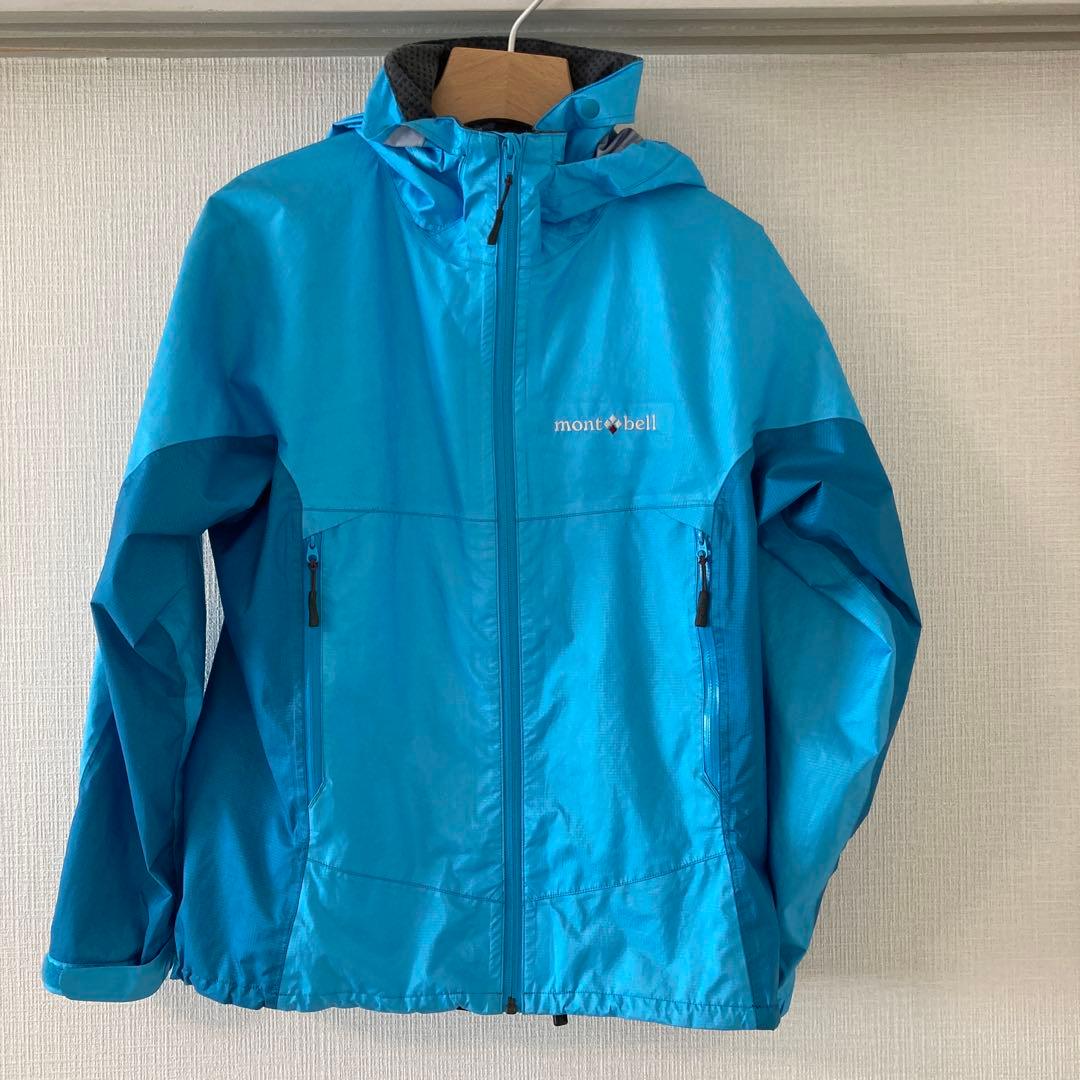 モンベルウィンドブレーカー M 収納ポーチ付き　ブルー ゴアテックス素材