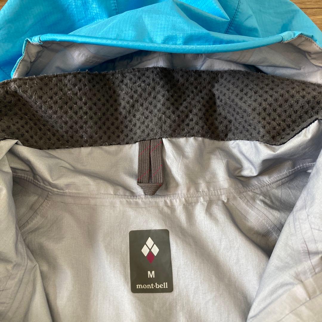 モンベルウィンドブレーカー M 収納ポーチ付き　ブルー ゴアテックス素材