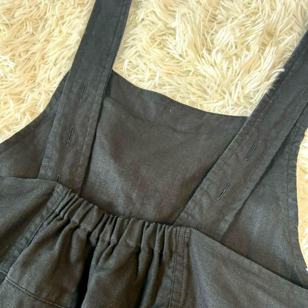 美品　nest robeネストローブ リネンタックサロペット オーバーオール　黒