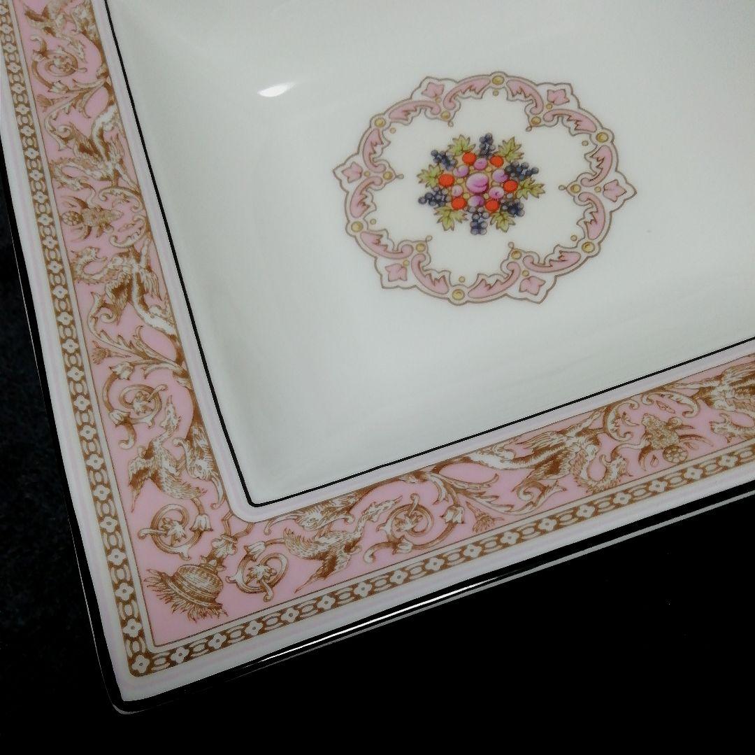 ウェッジウッド フロレンティーン ピンク スクエアプレート