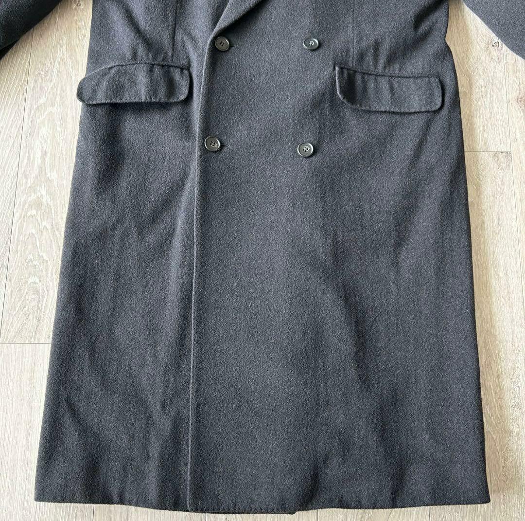 カシミヤ混 チェスターコート ダブル 黒 ヴィンテージ