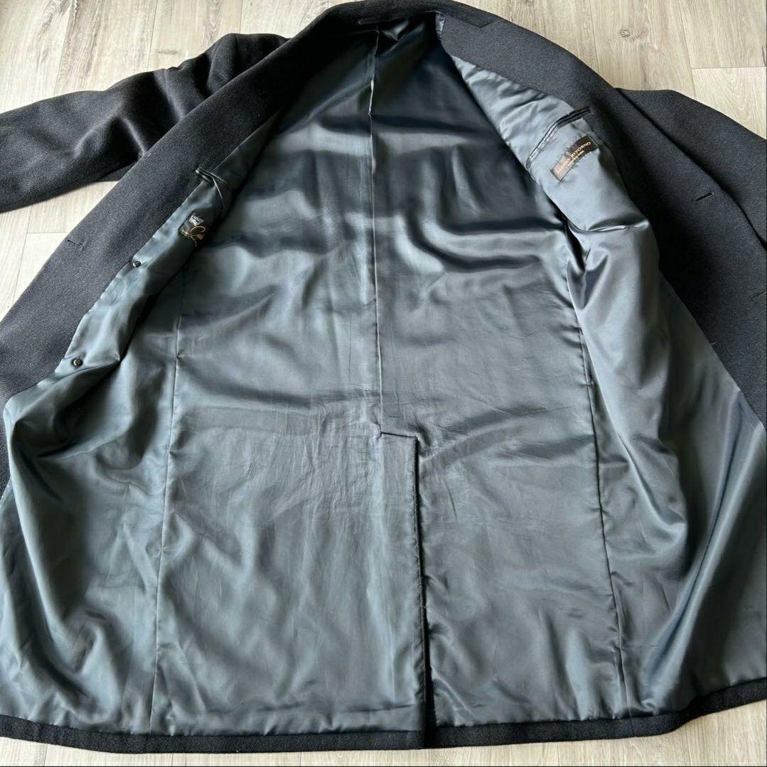 カシミヤ混 チェスターコート ダブル 黒 ヴィンテージ