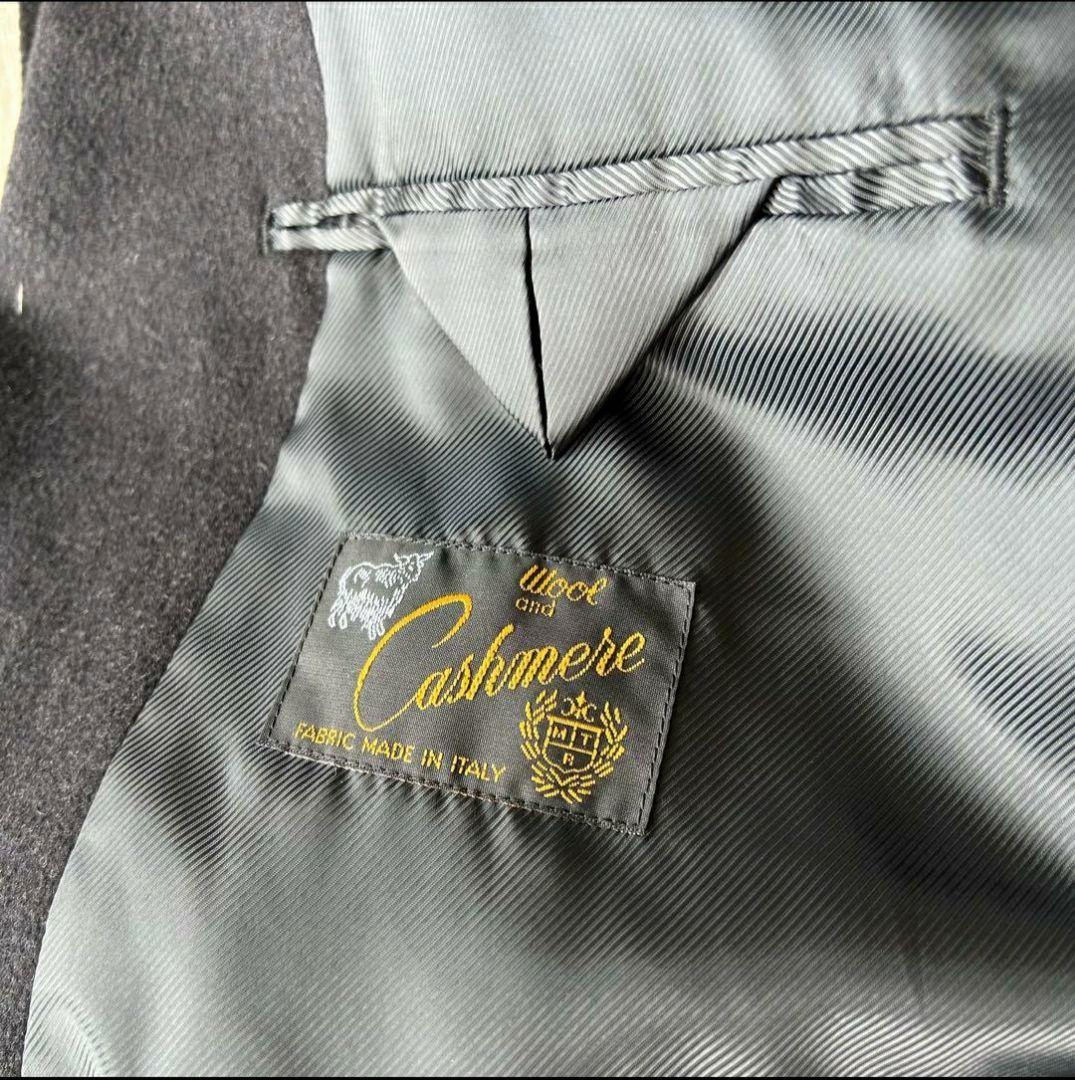 カシミヤ混 チェスターコート ダブル 黒 ヴィンテージ