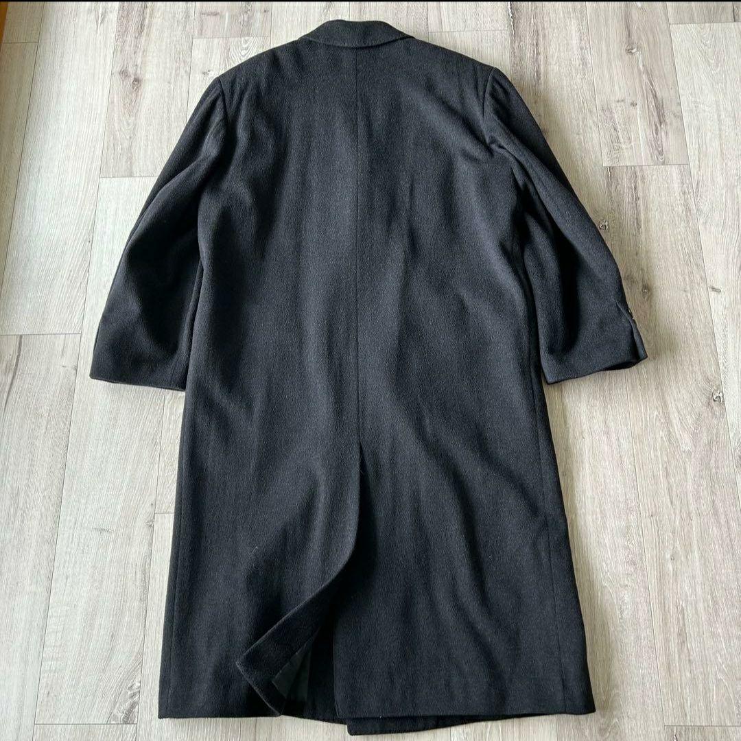 カシミヤ混 チェスターコート ダブル 黒 ヴィンテージ