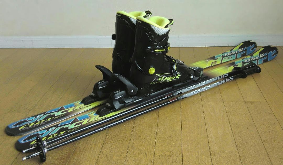 ■■最終特価■ハート■ジュニア用スキー4点セット■板127/靴23■WAX済■■