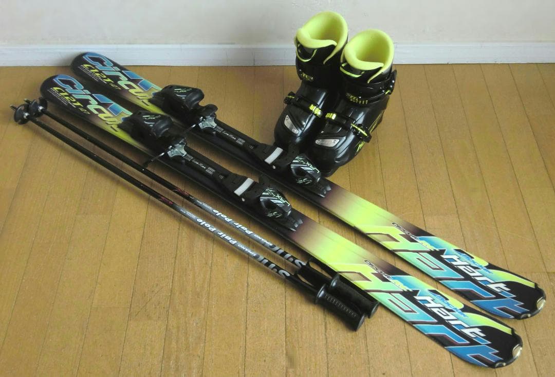 ■■最終特価■ハート■ジュニア用スキー4点セット■板127/靴23■WAX済■■