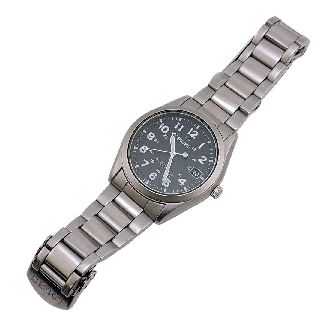 【稼働】 セイコー 腕時計 スピリット 7N42-8260 デイト 純正ベルト