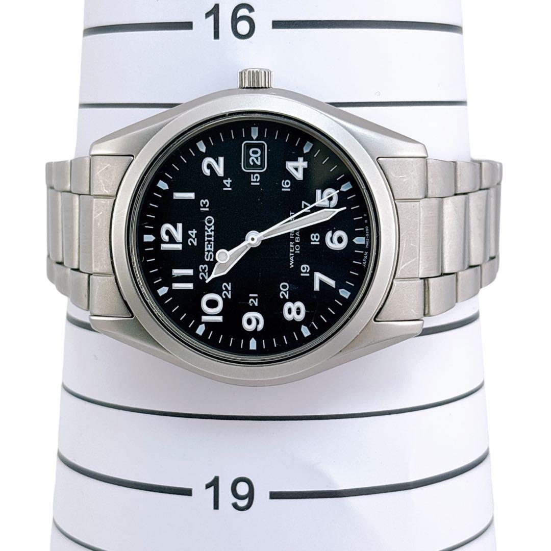 【稼働】 セイコー 腕時計 スピリット 7N42-8260 デイト 純正ベルト